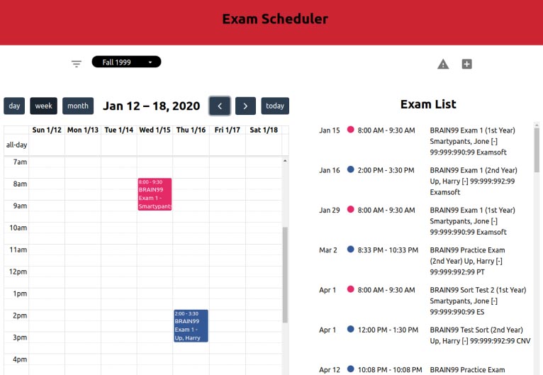 exam scheduler app